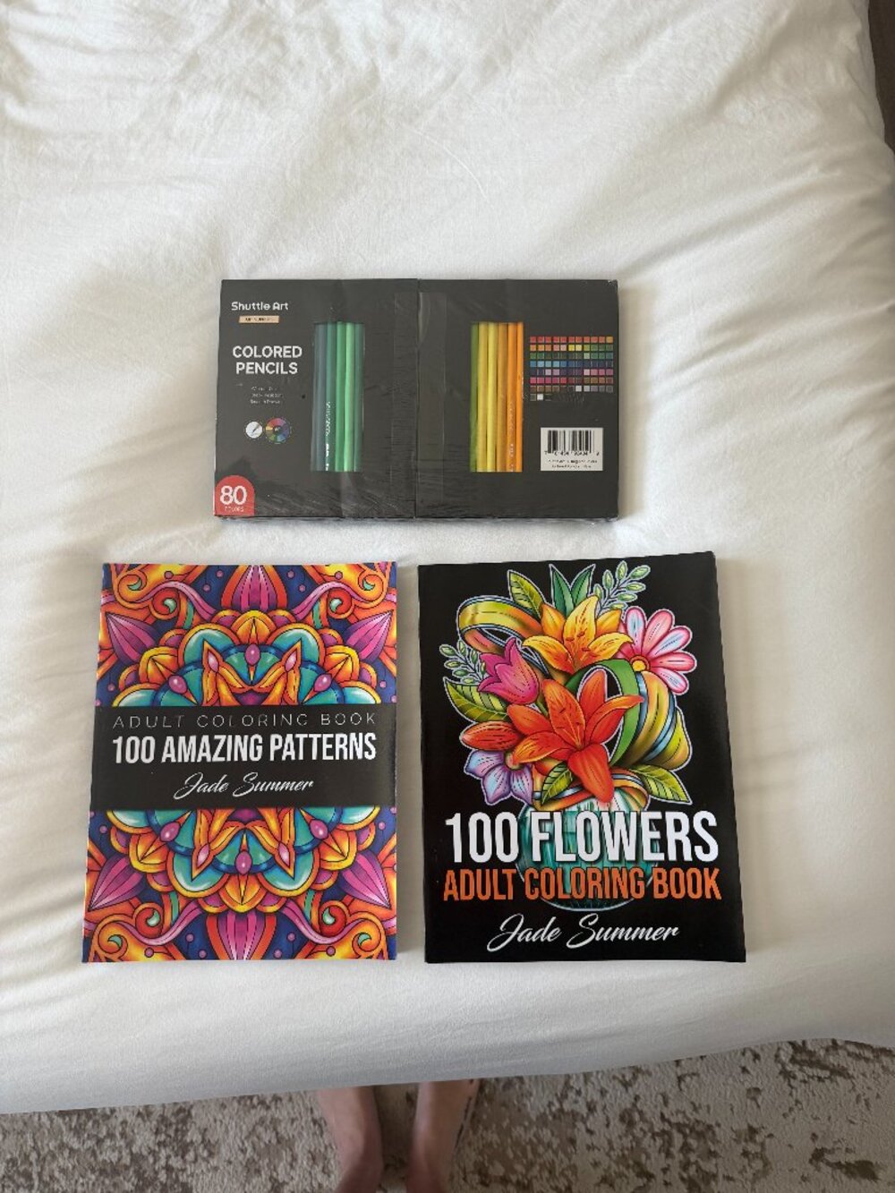 NEW Adult Coloring Bundle Jade Summer Books + 80 Colored Pencils